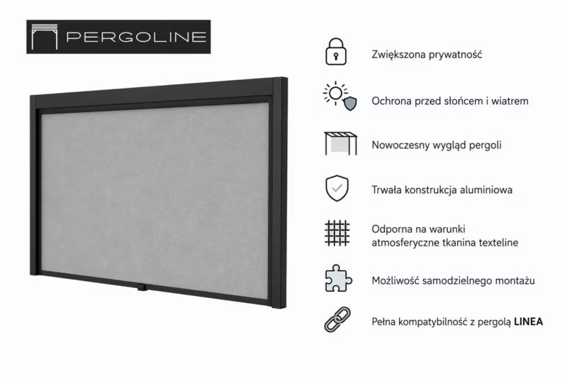 Pergolarullegardin Linea 3m Antracit