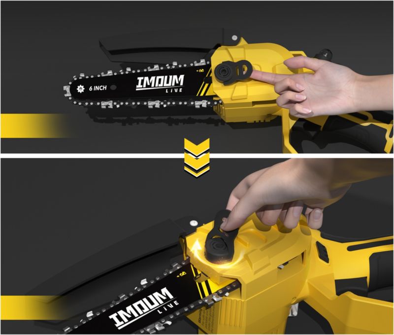 Imoum 700W børsteløs akku-kædesav 6" med 2x batterier, 1 sæt