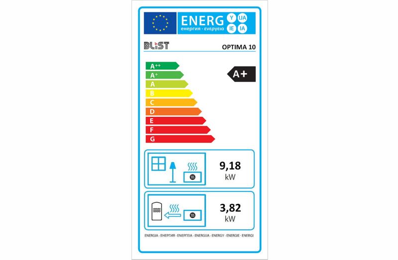 Pilleovn Optima 10 10 kW Rød