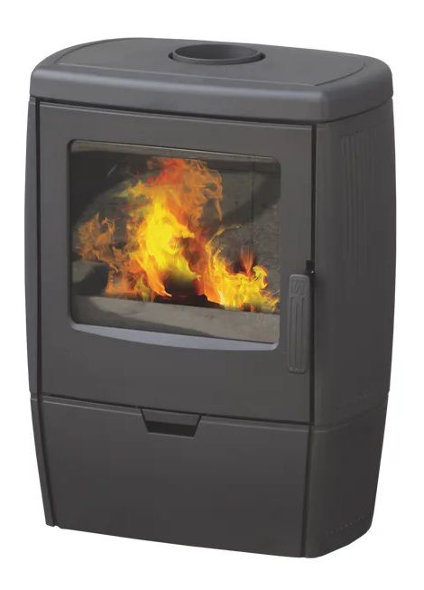 Brændeovn ALBERTO 8,6 kW Sort Støbejern