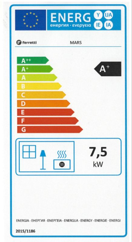Stålkaminovn Ferretti 7,5 kW 1 stk.