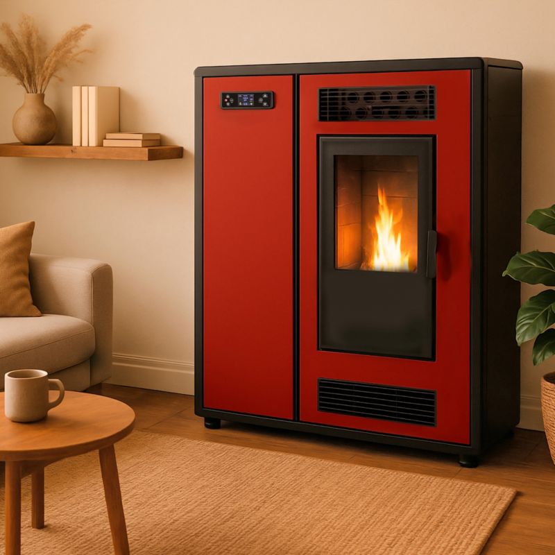 Pilleovn Astral Slim 12,2 kW Bordeaux