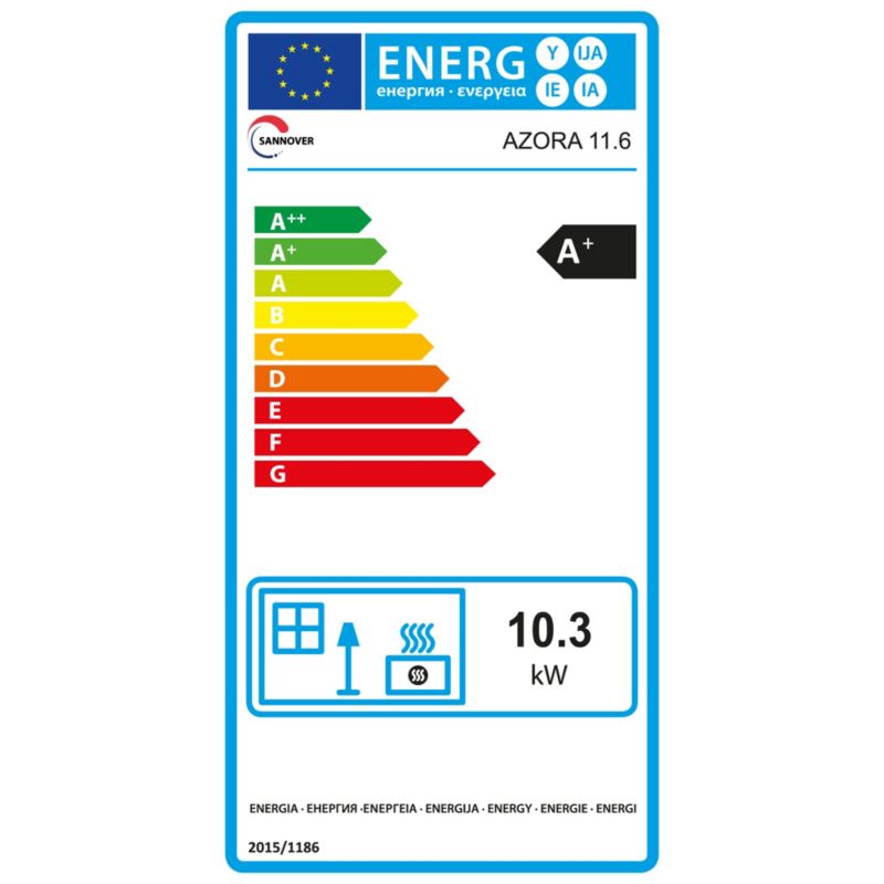 Pilleovn Azora 11,6 kW Sort