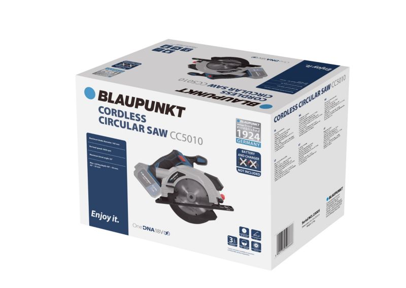 Blaupunkt 18V 165 mm CC5010 akku-cirkelsav, 1 stk.