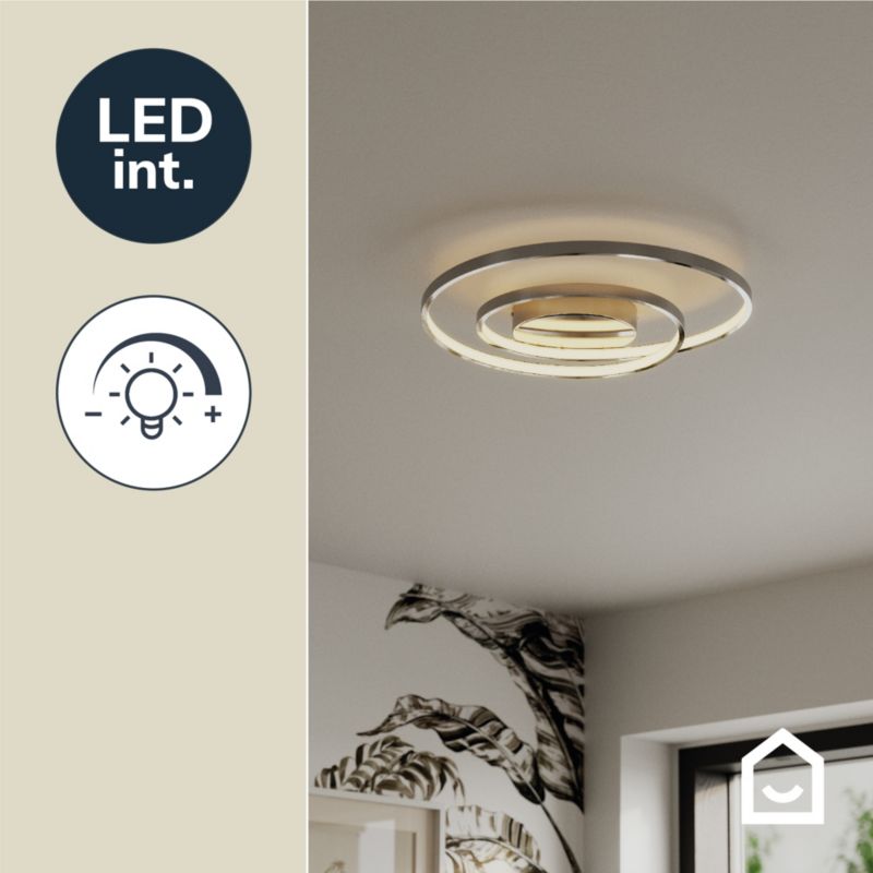 Loftslampe Pegmati 2900 lm 3000 K Krom
