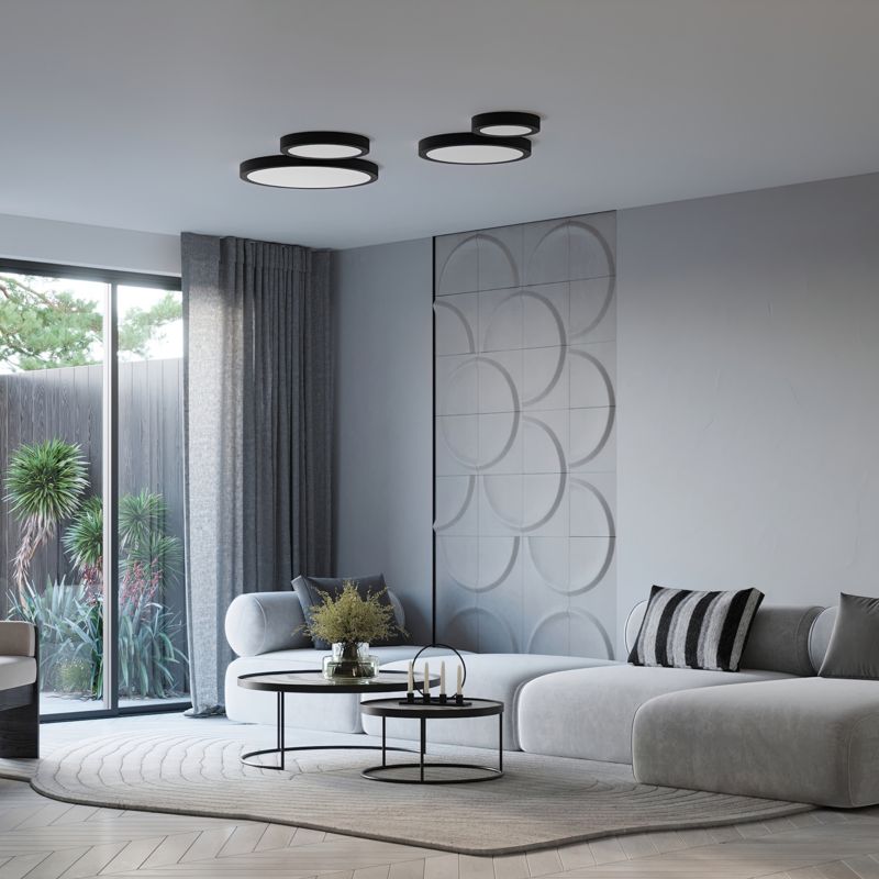 Plafond Sollux Lighting ONYX 50 sort LED 3000K 1 stk.