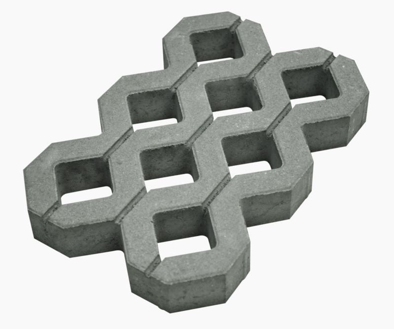 Polbruk Meba åben betonflise 40 x 60 x 8 cm grå