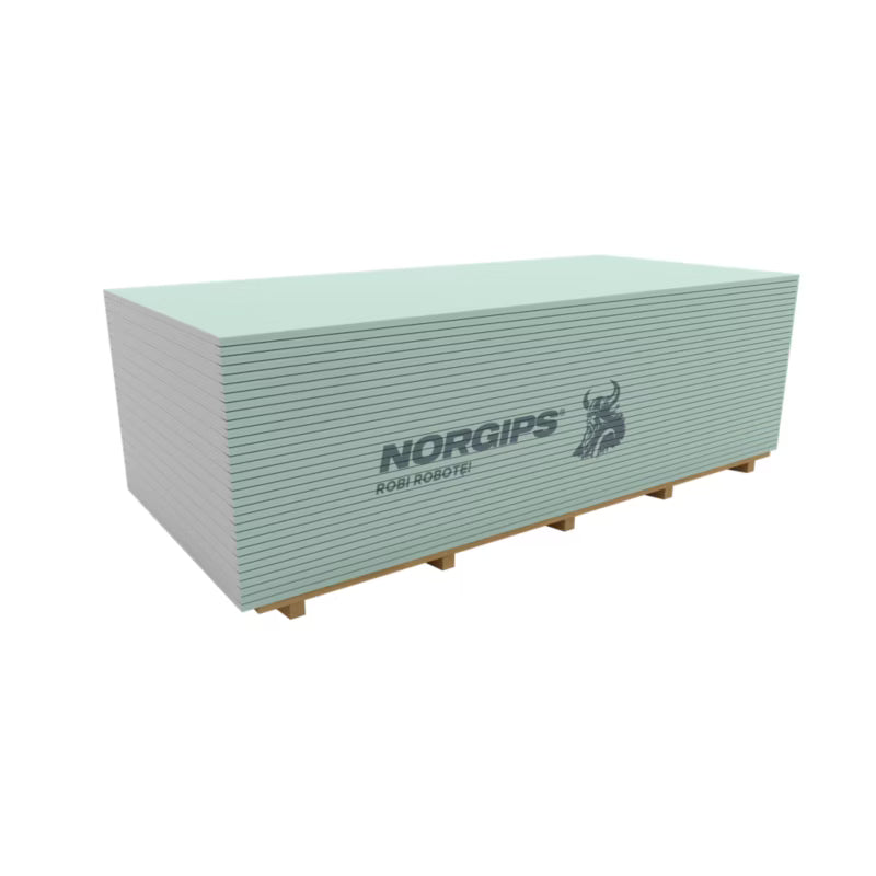 Imprægneret gipsplade 1200 x 2600 x 12,5 mm GKBI type H2 Norgips