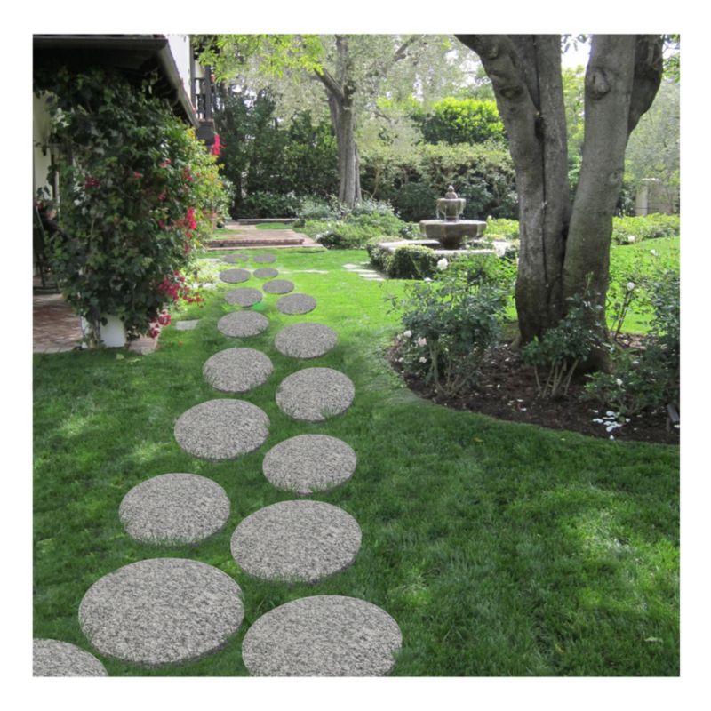 Rund granitplade 30 x 2 cm grå