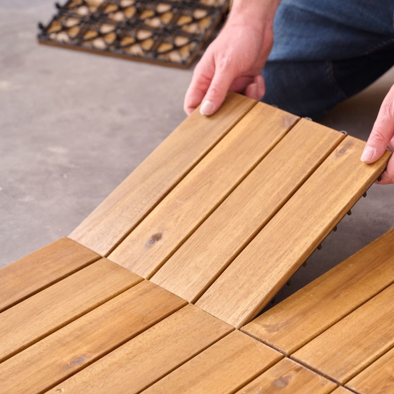 Klikstrom Floro terrassefliser i akacietræ, 4 stk.