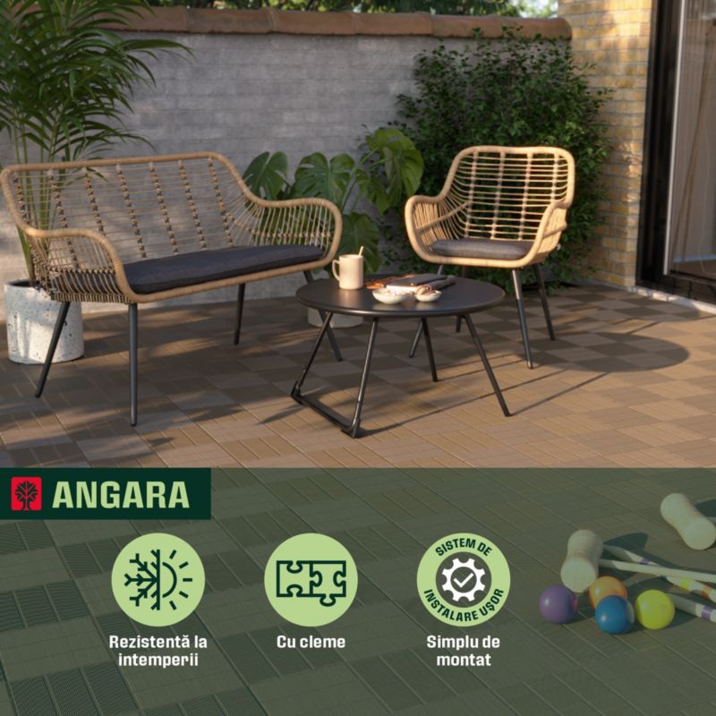 Blooma kompositdæk med kliksystem 40 x 40 x 4,5 cm i brun