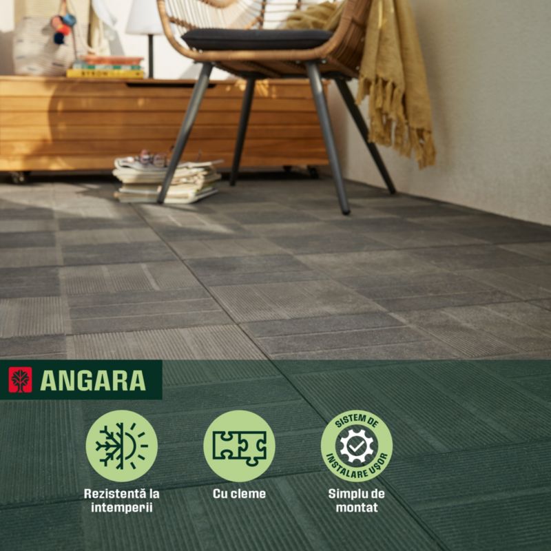 Blooma kompositpodie med kliksystem 40 x 40 x 4,5 cm grå