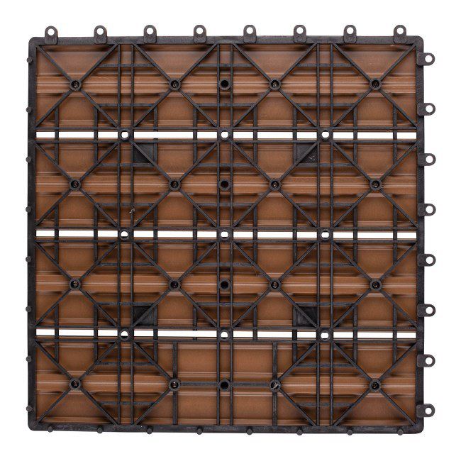 Kompositdæk DLH 30 x 30 cm teaktræ