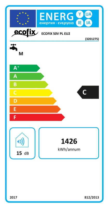 Ecofix 50 V EU2 lodret varmtvandsbeholder 50 l