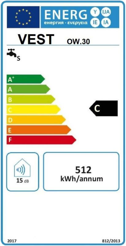 Vest 30 l varmtvandsbeholder