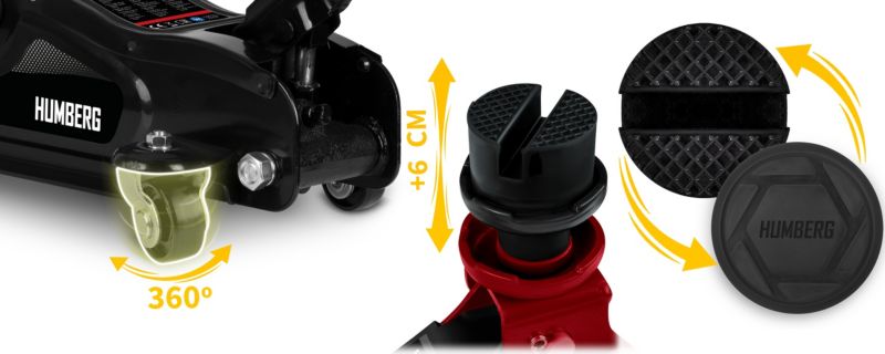 Humberg hydraulisk lavprofil biljekk 80-360 mm 2,5 t, 1 stk.