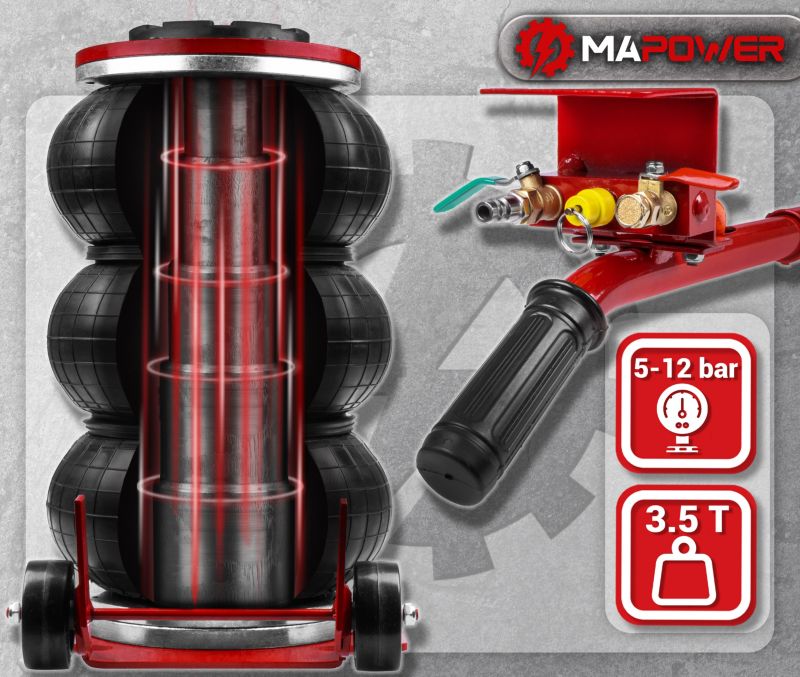 MAPOWER pneumatiske donkraft type "snemand" 3,5 t, 1 stk.