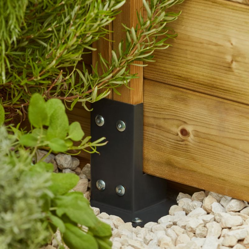 Blooma Neva stolpefod i stål 7 x 7 x 15 cm i antracit