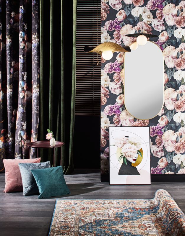 Eurofirany Blink pude blå/guld pude 45 x 45 cm