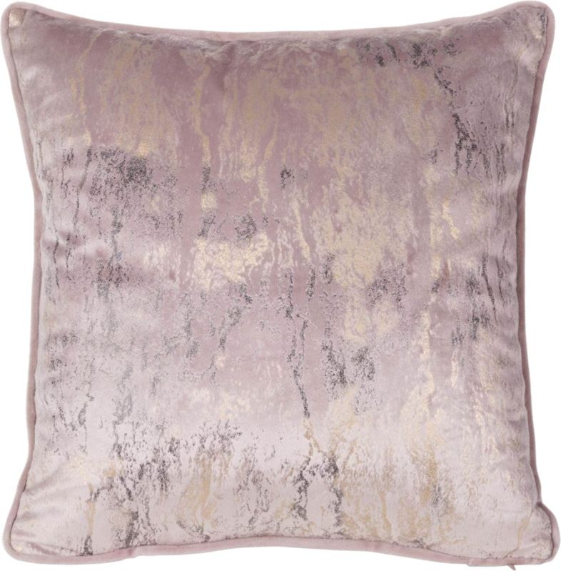 Eurofirany Kornelia pyntepude 40 x 40 cm i rosa / guld