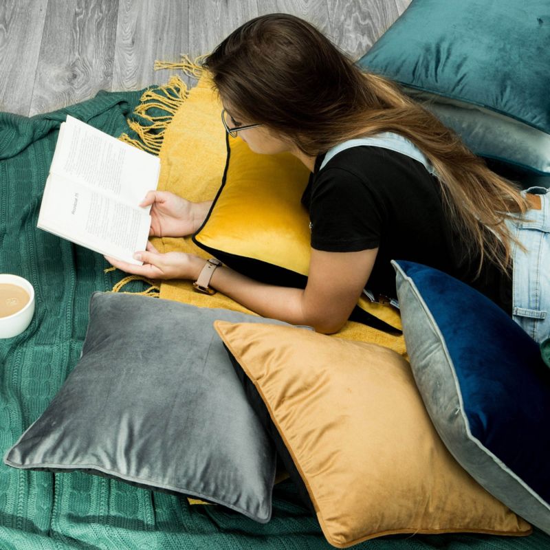 Mel pude 40 x 40 cm sort / grafit