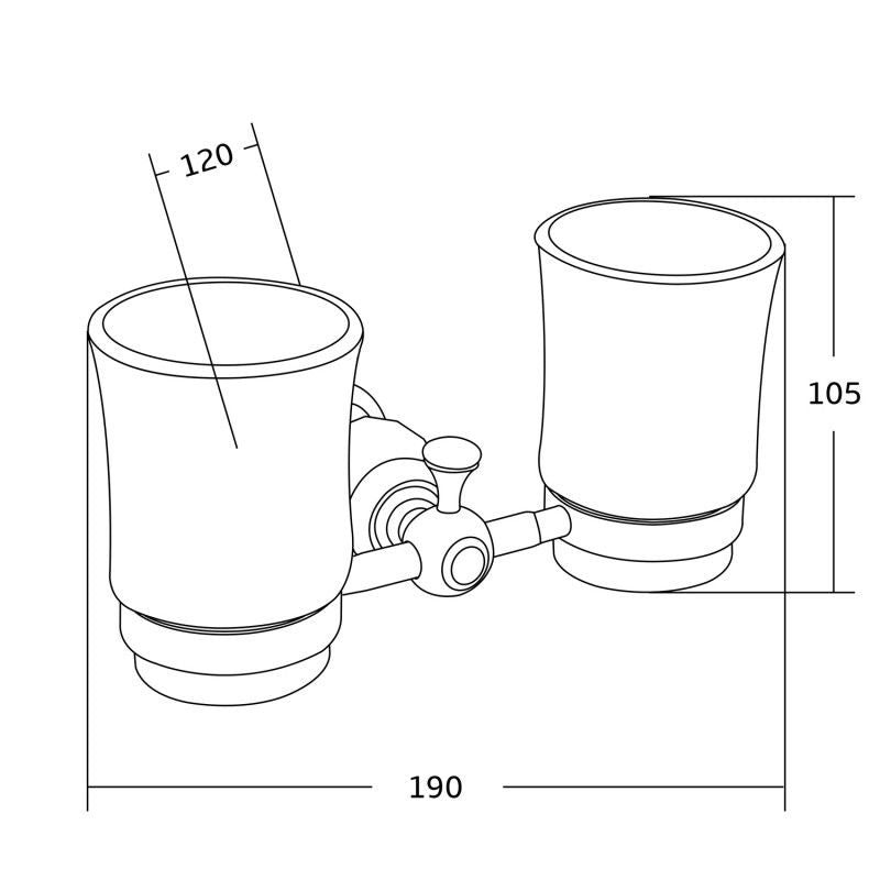 Dobbelt tandbørstekop, Mexen Estela, sort, 1 stk.