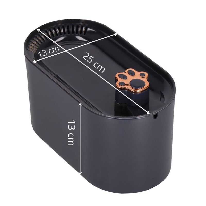 Springos kattefontæne med filter, 3 L skål med vanddispenser til kæledyr, grafit, 1 stk.