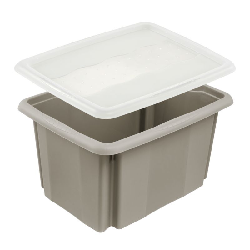 GoodHome Burnham opbevaringsboks med låg 15 l lys grå