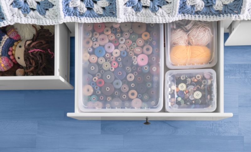 GoodHome Calan opbevaringsboks med låg 1,7 l