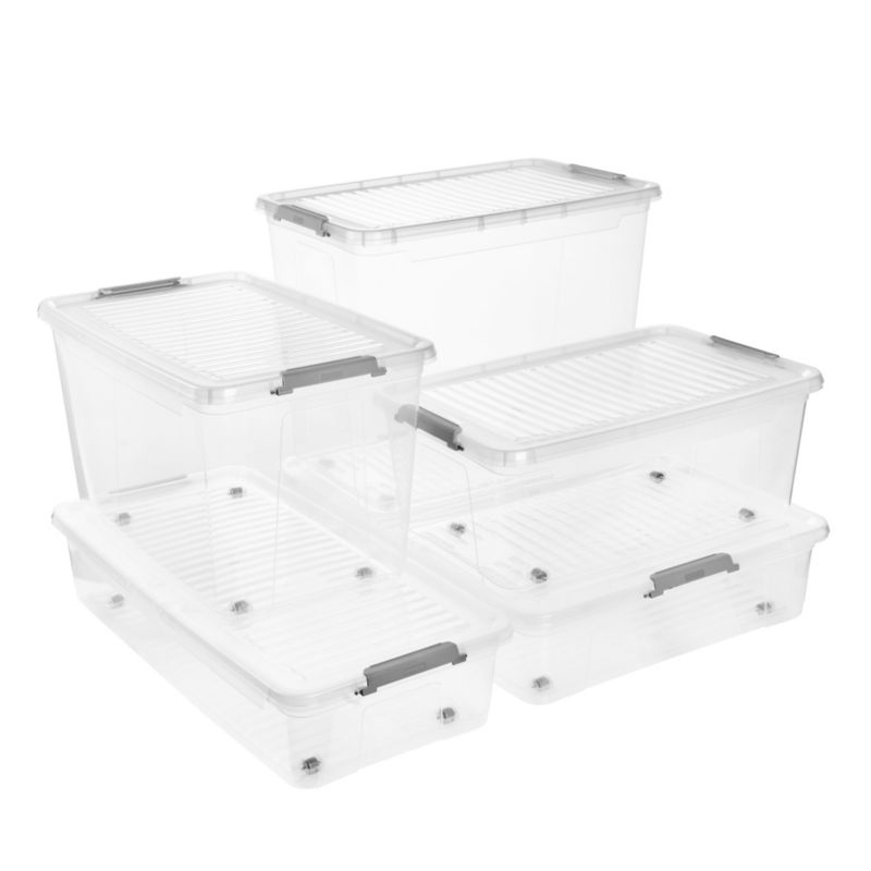 Keeeper Leo opbevaringsboks med låg og hjul, 56 l