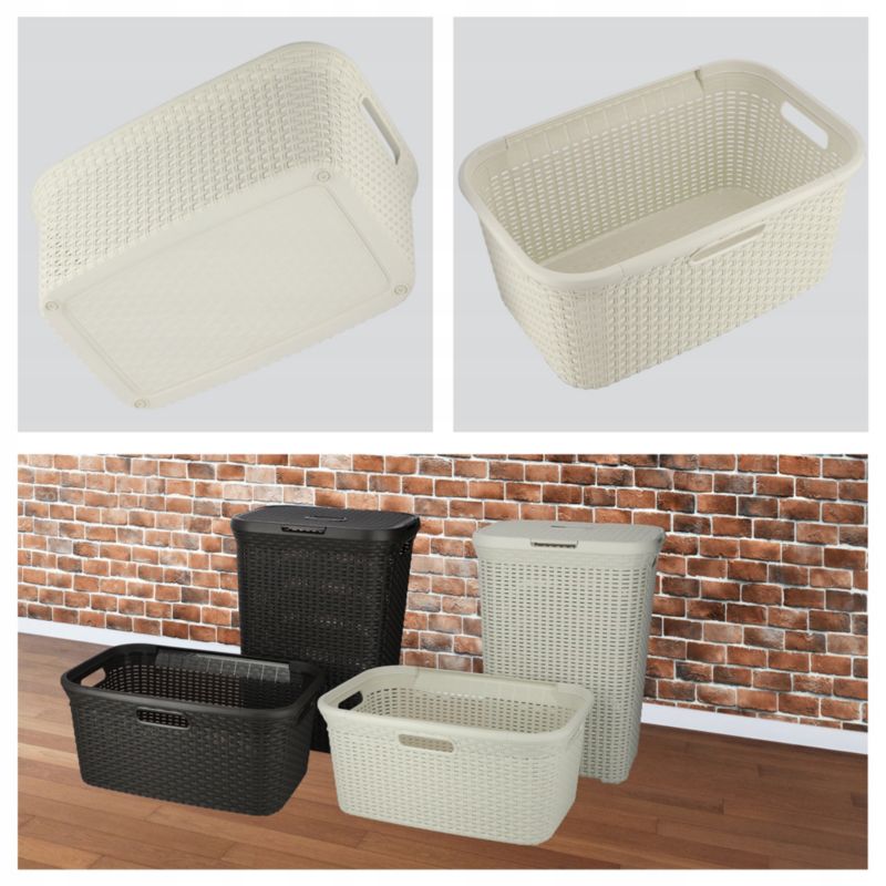 Curver Natural Style vasketøjskurv 45L i creme