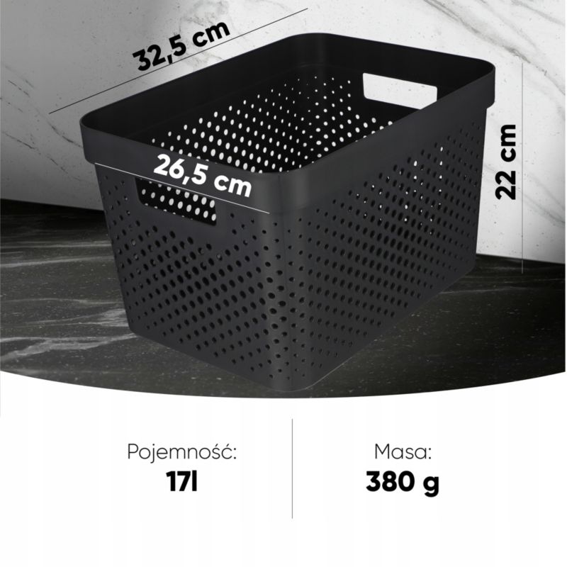 Curver Infinity opbevaringsbokse 4,5 + 11 + 17 L, mørkegrå