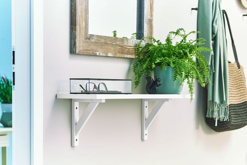 Hvid laminat hylde 80 x 20 x 1,8 cm