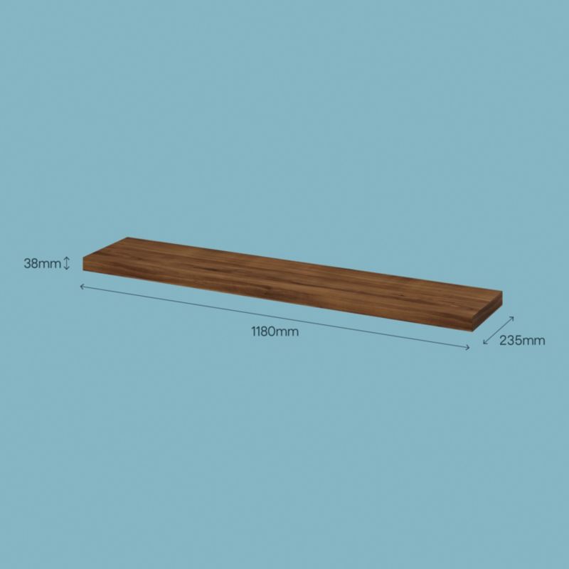 Cusko væghylde 30 x 235 x 1180 mm valnød