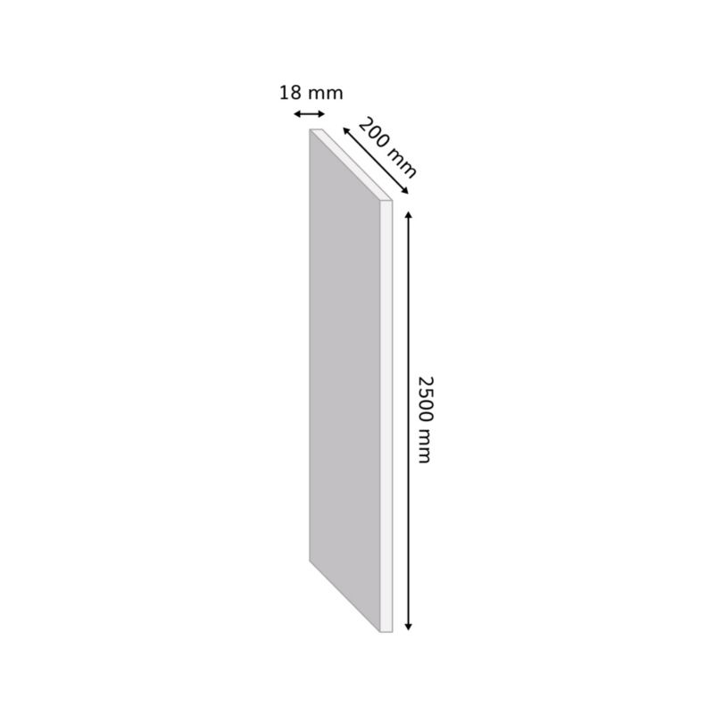 Møbelhylde 250 x 20 x 1,8 cm mat‑sort