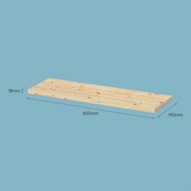 GoodHome fyrretræs hylde 19 mm 60 cm