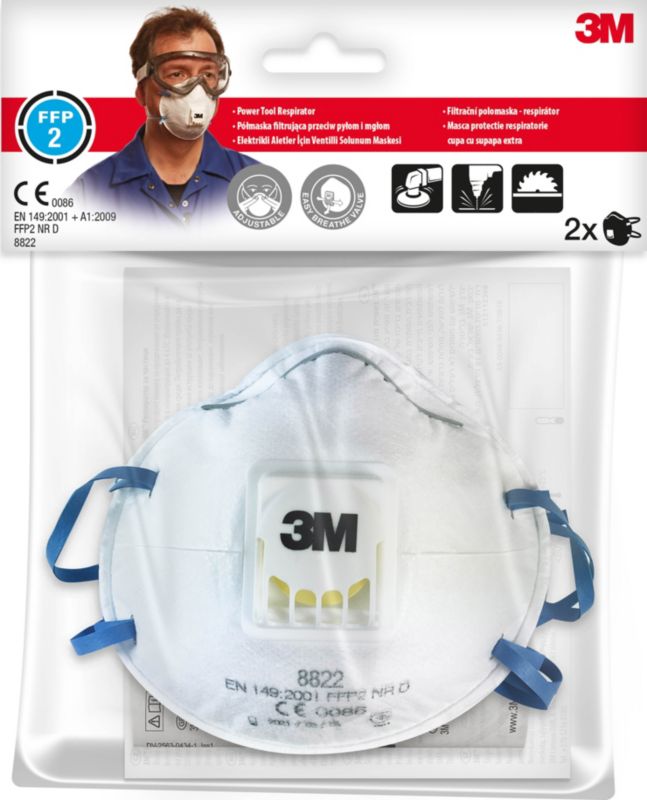 3M halvmaske med ventil FFP2