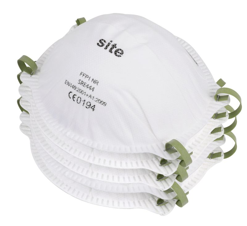 Site FFP1 halvmaske med filter, 5 stk.