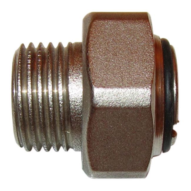 Nikkel halvskrue 1/2" med O-ring