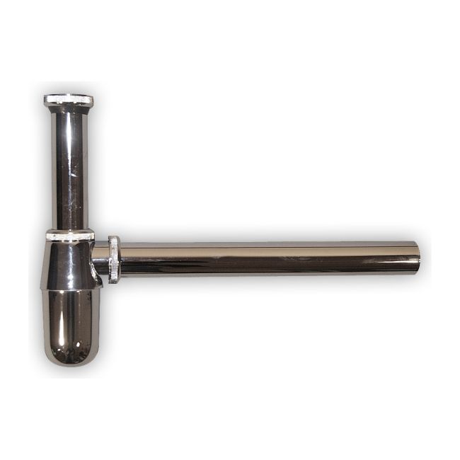 Flaskeformet halv-sifon til håndvask i krom