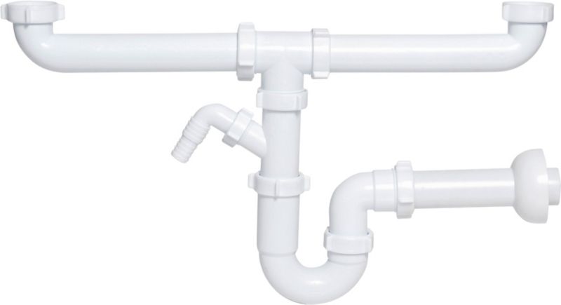 Rørsystem halv-sifon til 2-kammers køkkenvask Ani-plast