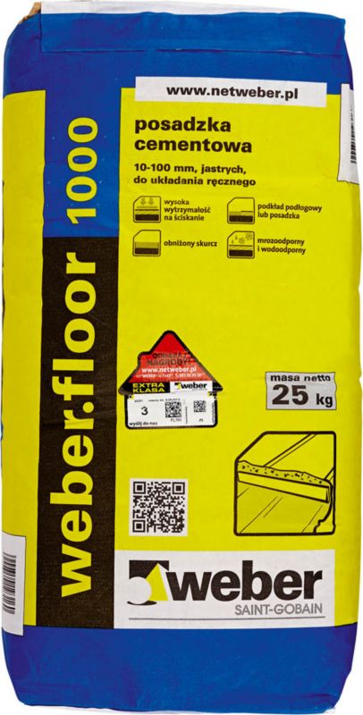 Cementgulv Weber Saint-Gobain Floor 1000 25 kg