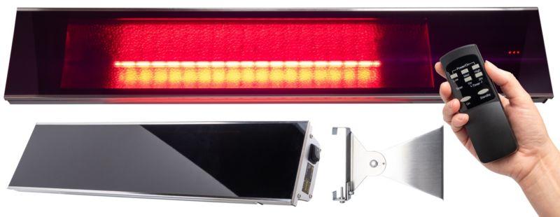 Kaltmann K-OP18A infrarød varmeovn 1800W halogen IP65 med fjernbetjening, 1 stk.