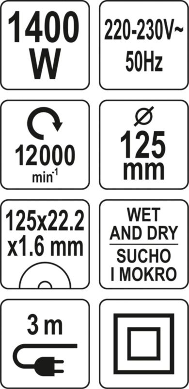 Yato fliseskærer 125 mm 1400 W