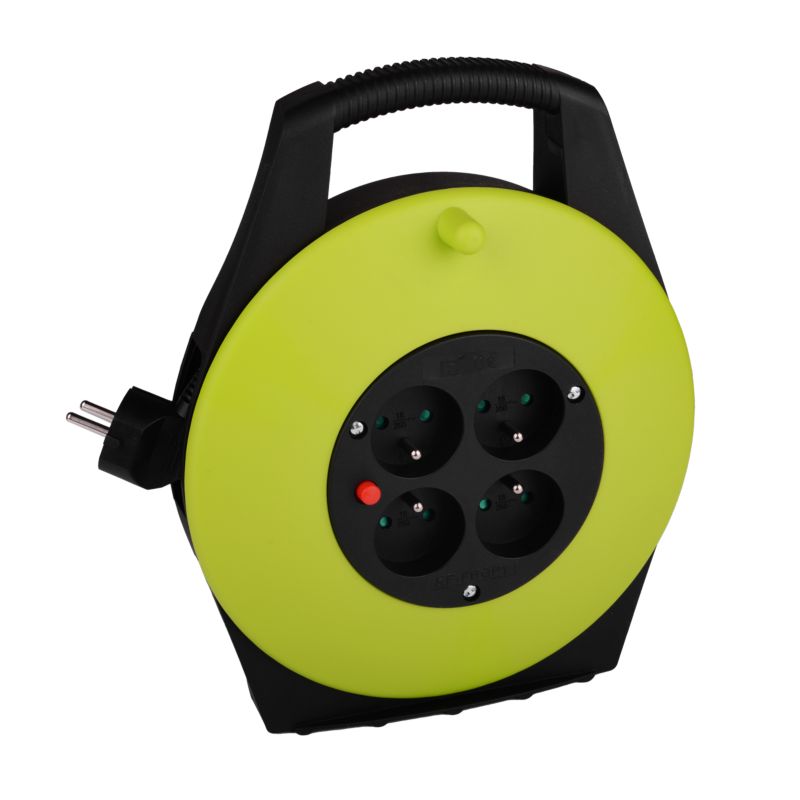 Germina kabeltromle 10 m med 4 stikdåser, 1 stk.