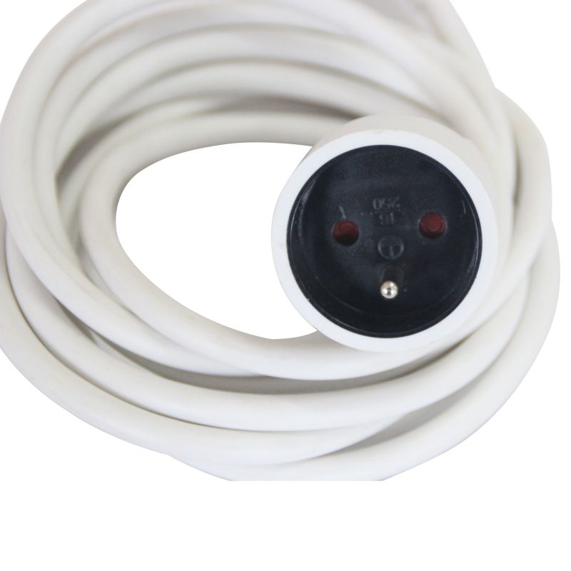 Hvid boligforlængerledning 3 x 1,5 mm² 5 m