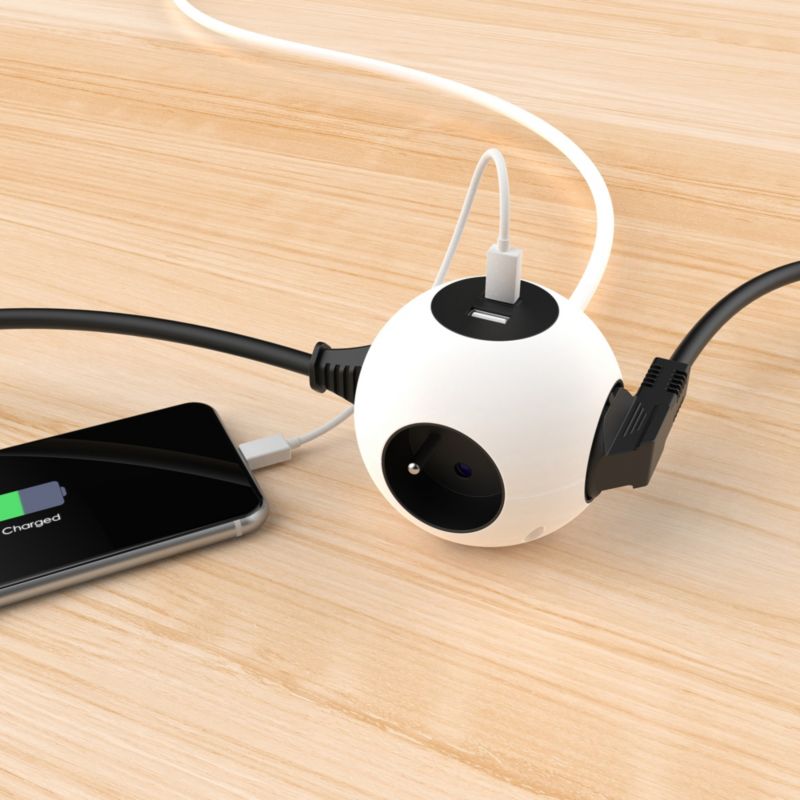 Jacobsen boligforlængerledning med 4 jordede stik og 3 m kabel