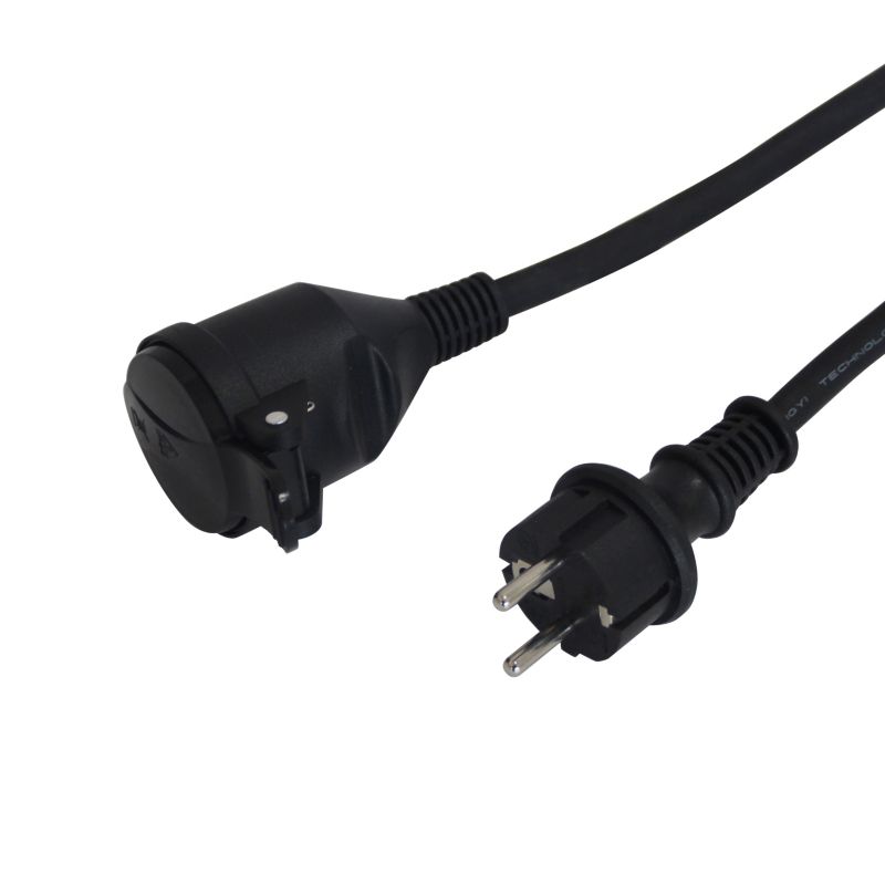 Diall gummikabel haveforlængerledning sort 3 x 1,5 mm² 10 m