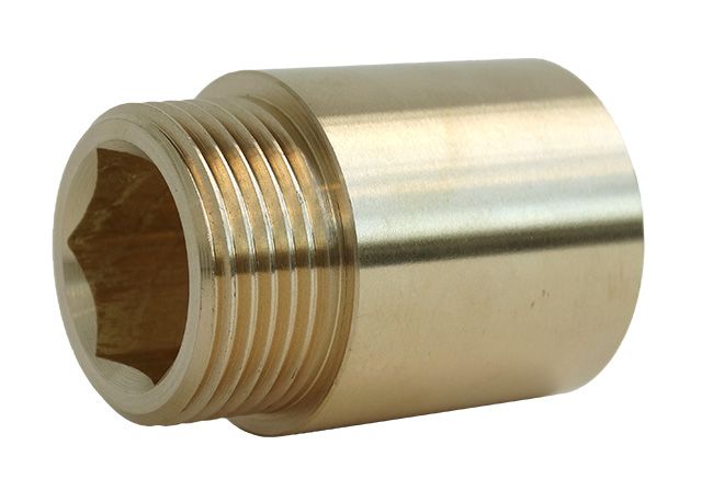 Forlængerstykke 3/4" 15 mm i messing