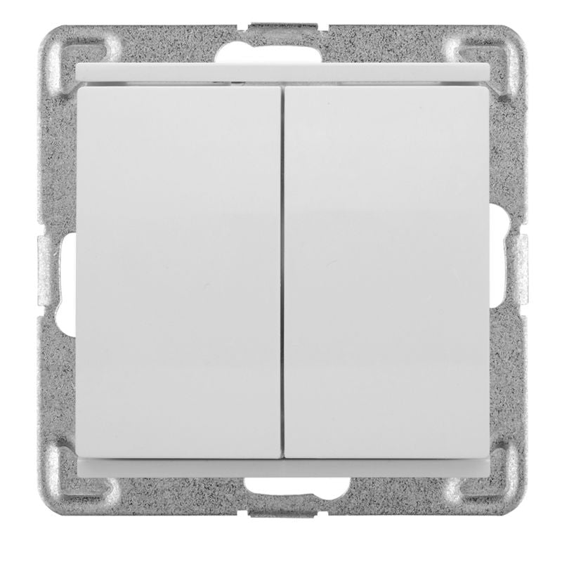 Dobbelt indbygningsafbryder Polmark Verona hvid